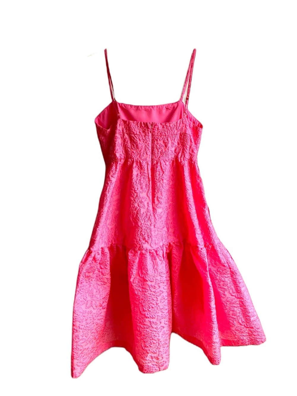 Hutch Tiered Corset Midi Dress Size 2P Barbie Pink Tiered Ruffles Formal Prom - Picture 6 of 13